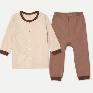 JALBEBE Set Loungewear Unisex con Bottoni, Maniche Lunghe, Morbido a Costine, 100% Cotone, Due Pezzi, Per Tutte le Stagioni, Ingrosso, Top e Pantaloni per Neonati - Product Image 5