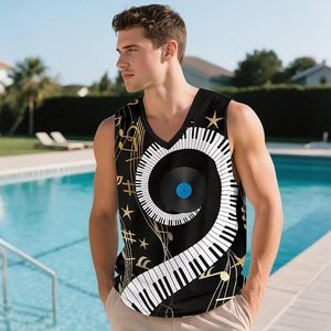 Débardeur décontracté à col en V pour hommes, doux, respirant, sans manches, pour l'été, la remise en forme, la gym, les vêtements de sport - Product Image 1
