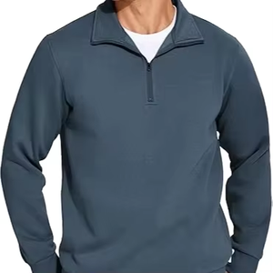 Sweat-shirts pour hommes à col montant avec fermeture éclair, logo personnalisé, style streetwear, sweats à capuche à fermeture éclair pour le streetwear et les vêtements de sport - Product Image 5