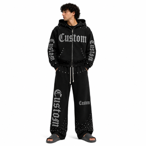 Wholesale mens tracksuits mens <b>athletic</b> tracksuit range for mens gymwear brands, with custom logo and low MOQ - Product Image 5