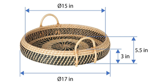 Bandeja de Servir para el Desayuno, Decoración del Hogar, Cesta Tejida a Mano Natural, Bandeja para Servir Alimentos, Bandeja de Desayuno de Ratán Hecha a Mano - Product Image 3
