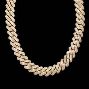 Cadena Hip Hop de Diseño Lujoso y Atractivo, Chapada en Oro de 14K, con Eslabones de Moissanita y Diamantes, Micro Pavé, Diseño Moderno - Product Image 1