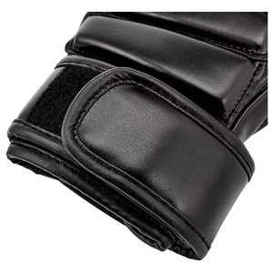 Guantes de Boxeo MMA Negros para Adultos, Guantes de Entrenamiento de Sparring con Soporte de Muñeca con Cierre de Gancho y Bucle, Material PU Estampado - Product Image 5