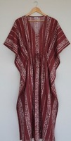 Kaftan Maxi Col V Femme en Coton 100% Lavable et Respirant, Style Bohème Décontracté Tie-Dye Bali, Haute Qualité Écologique pour Croisière