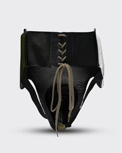 Nouveau modèle de protège-guêtres en cuir véritable or et blanc pour le Muay Thai, le sparring et la boxe – Équipement de protection - Product Image 5