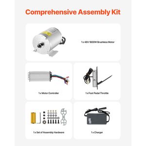 Kit Motore Elettrico Brushless DC 1800W 48V 4500rpm con Controllo Velocità e Pedale Acceleratore per Go Kart e Biciclette Elettriche - Product Image 5