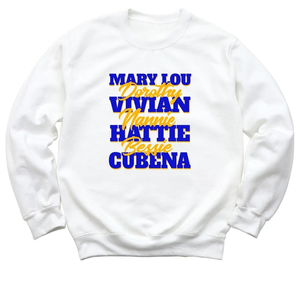 Sweat-shirt à col rond Illustrious Founders, couleur blanche, avec lettres grecques personnalisées, pour sororité, pull décontracté à manches longues en polaire, tendance - Product Image 1