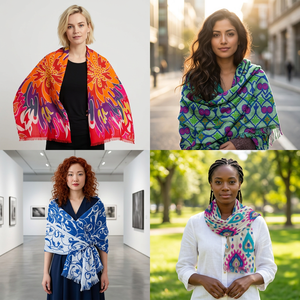 Étoles pour femmes en rayonne imprimées de motifs floraux, légères et antibactériennes, pour toutes les saisons - Product Image 4