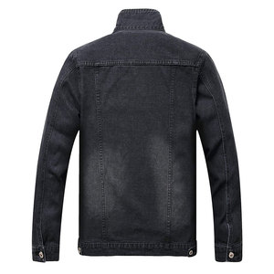 Wholesale Men's <b>Denim</b> Jacket Classic Black Jean <b>Coats</b> with Fully Custom Designs OEM Factory Direct Supply - Product Image 2
