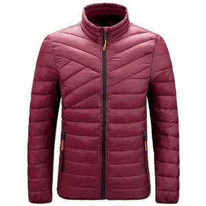 Men's All <b>Colours</b> Stand Collar Puffer Jacket Waterproof Reversible Windproof Zipper Closure Casual Winter Wear Wide-waisted - Product Image 1