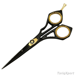 Ciseaux de coiffure professionnels pliables noirs avec revêtement, pour effiler les cheveux, manche léger en acier inoxydable - Product Image 4