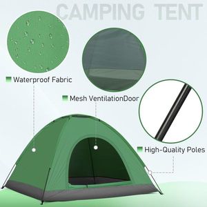 Army Green 3-4 Person <b>Camping</b> Dome Tent - Product Image 4