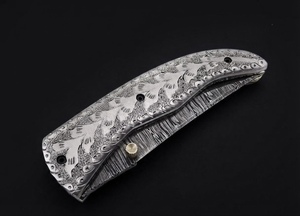 Couteau pliant artisanal en acier Damas à ouverture coulissante, verrouillable, personnalisable ODM/OEM, fonctionnement fluide, multifonctionnel, droit - Product Image 6