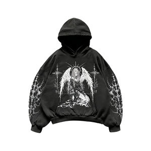 OEM ODM Acid Wash Women's Hoodie Embroidery Custom Logo Sweatshirt Plain Unisex Puff Printing <b>Pullover</b> Hoodie for <b>Men</b> - Product Image 3