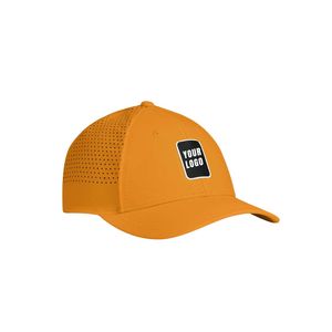 6-Panel Performance Golf Hat with Laser-Cut Side Panels Custom Front Logo Woven Tag Curved Brim Adjustable <b>Snapback</b> <b>Cap</b> - Product Image 2