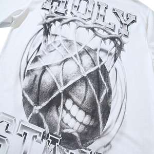 Camiseta de Manga Corta con Estampado de Letras de Baloncesto, Estilo Urbano Holgado, para Hombre y Mujer, Tendencia de Verano - Product Image 5