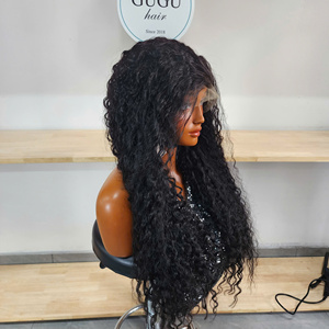 Cheap for Dark Brown Vietnamese Curly Full Lace <b>Wig</b> Virgin Hair Transparent for Lace Double Drawn Glueless for Black <b>Women</b> - Product Image 2