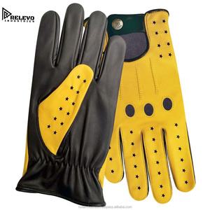 100%Genuine Deerskin Leather Gloves Men Black Brown Yellow Unlined Full <b>Finger</b> Driving Motorcycle Riding Daily Cycling - Product Image 6