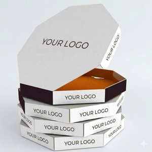 Cajas de Papel Corrugado Octogonales Laminadas Brillantes, Empaques Personalizados para Alimentos, para Nueces, Pizza, Bocadillos, Restaurantes y Marcas Minoristas - Product Image 4