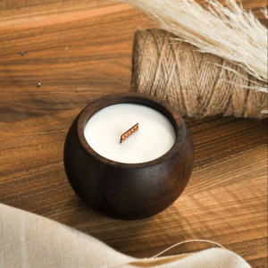 Pot en bois minimaliste pour bougies en cire de soja, idéal pour le remplissage, la décoration et la présentation de luxe en magasin. - Product Image 1