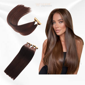 Extensions de cheveux Remy vierges de qualité supérieure, avec cuticules alignées, bandes adhésives, 100% cheveux humains - Product Image 5
