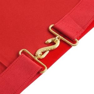 Masonic Apron Red Gold Embroidered Freemason Lodge Regalia Custom Manufacturer Wholesale Premium Quality - Product Image 2