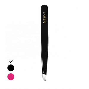 Pinzas para Cejas Negras MJW de Acero Inoxidable con Punta Inclinada de Precisión, Herramienta de Belleza para Depilación de Cejas - Product Image 5