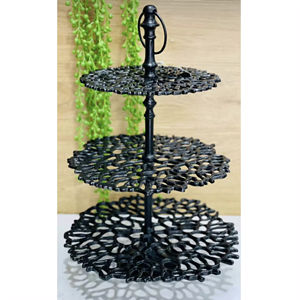 Soporte de Metal para Pastel, el Más Vendido, para Fiestas de Cumpleaños y Bodas, Bandeja para Aperitivos de un Solo Nivel, Soporte para Pastel con Revestimiento Blanco y Base de Mármol - Product Image 3