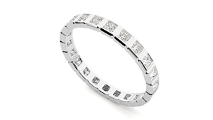 Bague Intelligente en Or Massif 14K avec Diamant de Laboratoire de Qualité Supérieure, Coupe Princesse, Style Éternité, pour Mariage et Fiançailles, Personnalisable - Product Image 1