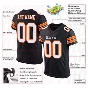 Maillot de football imprimé par sublimation, respirant, en mesh, manches courtes, col en V, vêtements de sport pour adultes - Product Image 6