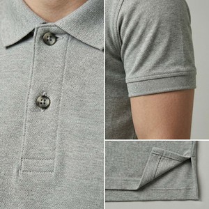 Camiseta de Hombre de Punto Grueso de Alta Calidad Personalizada, Color Gris Jaspeado, Logotipo Bordado Minimalista, Antiarrugas, Manga Corta - Product Image 6