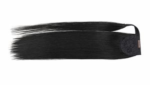 Cola de Caballo de 24 Pulgadas, Color Negro Natural, Calidad Super Double Drawn, Textura de Cabello Liso - Product Image 2