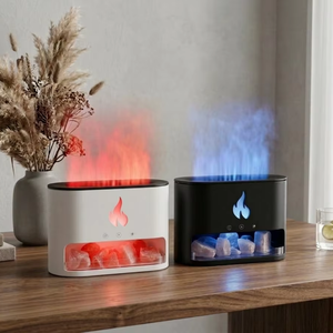 Himalayan Salt Lamp Essential <b>Oil</b> <b>Diffuser</b> with Flame Effect Humidifier & Atmosphere Light - Product Image 1