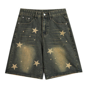 Men's High Quality Distressed Denim Shorts Quick Dry Most Popular High Street Style Custom Printed Fashion Denim Shorts - Product Image 1