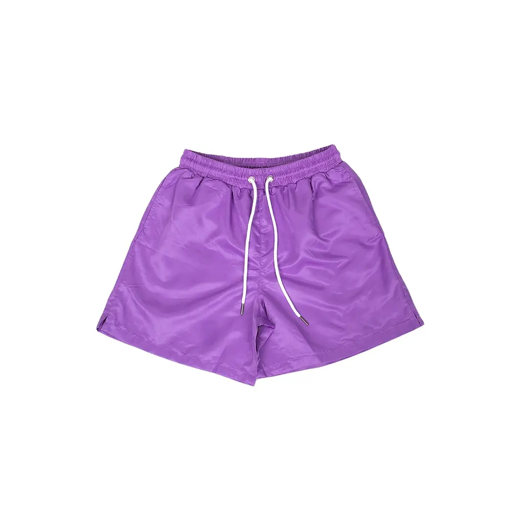 Custom Mens Paars Running Shorts Met Pocket Nylon Workout Shorts Voor Mannen