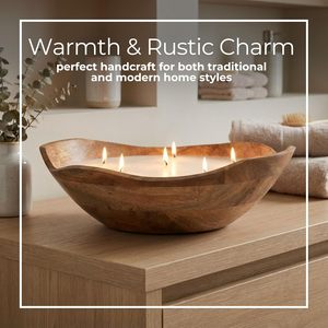 Cuenco Artesanal de Madera de Acacia en Forma de Luna, Cuenco Lunar para Rituales de Sanación con Velas - Product Image 3