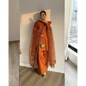 Designer Women's Party Wear Suit Set with Fancy <b>Lace</b> Border Elegant Evening Garment - Product Image 5