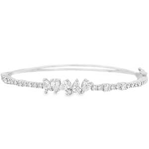 2 Ct Pear Round Cut Lab Grown Diamond <b>Cuff</b> Bangle 14K 18K Solid Gold Solitaire Stacking Open <b>Bracelets</b> Fine Jewelry Manufacturer - Product Image 3