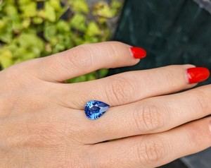 Zafiro Azul Premium en Forma de Pera, Gema Suelta, Tamaños Personalizados para Fabricación de Joyería - Product Image 3
