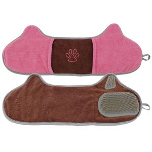 Bryer 2-in-1 Microfiber Pet Grooming <b>Towel</b> and Brush <b>Hand</b>-Inserted for Easier Use - Product Image 5