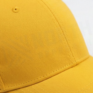Yellow 6-Panel <b>Baseball</b> <b>Cap</b> Unisex Cotton Twill Solid Color Casual Hat Fitted Back Closure Spring Summer Style - Product Image 5
