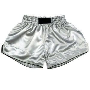 Wholesale Thailand Muay Thai Fight Shorts Custom Logo Front Breathable <b>Polyester</b> Silk Fabric - Product Image 3