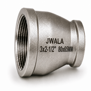 Conector Reductor de Acero Inoxidable de Alta Resistencia 80x65mm, Conexión Roscada 3x2-1/2 Pulgadas, Sistema de Tuberías Industriales Químicas - Product Image 2