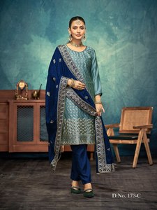 Traje Salwar Vichitra de Primera Calidad con Bordado de Diamantes, Proveedor y Exportador Indio a Bajo Precio, Ropa India y Pakistaní - Product Image 2