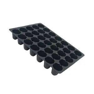 High qualtity 7x5 cells black seedling trays Flat Hydroponics rounded Sprouter Microgreen Plant tray for glasshouse STR035-2