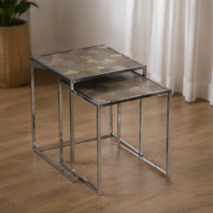 Modern <b>Round</b> Marble Top Nesting <b>Side</b> <b>Tables</b> with Metal Frame Living Room Furniture Decorative Accent <b>Table</b> - Product Image 2