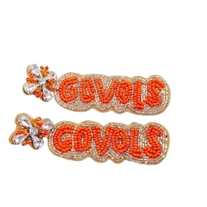 Pendientes Govols Vintage con cuentas para mujer, color patriótico naranja, blanco, azul, para boda o día conmemorativo - Product Image 1