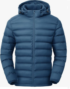 Veste d'hiver matelassée légère pour homme, coupe-vent, chaude, zippée, décontractée, style doudoune - Product Image 5