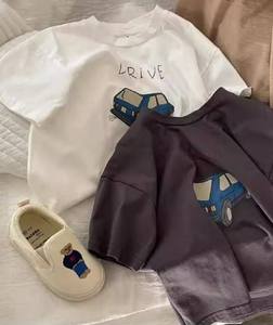 Camisetas y Pantalones Cortos Casuales de Verano para Niños, 100% Algodón, Tejido de Punto, Cuello Redondo, Manga Corta, Ropa Infantil para Niños y Niñas - Product Image 2