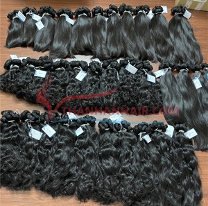 Trama ondulada natural dibujada doble de alta calidad, cabello humano de Vietnam, cabello vietnamita crudo, paquete ondulado de cabello camboyano crudo - Product Image 1